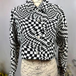 Elodie  Cropped Psychedelic Mesmerizing Jacket Black & White M Photo 0