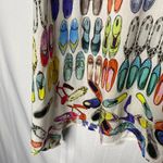 Karen Kane Shoe Novelty Handkerchief Scoop Neck Sleeveless Tank Top XS White Photo 4