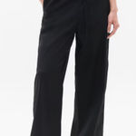 Athleta Tall Paradise Mid Rise Wide Leg Pant Black Linen Blend Relaxed M NWT Photo 0