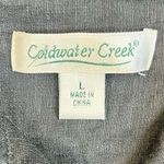 Coldwater Creek  Black Linen 3/4 Sleeve Button Up Blouse Large Photo 6