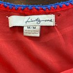Twenty One Red Embroidered front size M cap sleeve blouse Swimsuit Cover… Photo 1