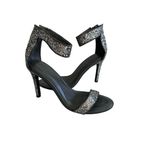 Joie  Pewter Silver Metallic Glitter Dress Heels Size 36 Photo 2