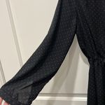Larry Levine black with white polka dots drawstring waist lined dress. EUC. Photo 1