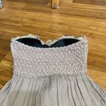 Free People  Crochet Lace Strapless Maxi Dress Beige Size XS Boho Summer Ruffle Photo 4