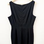 J.Crew | Dress Black Smooth 100% Wool V-Neck Sleeveless Zip Sheath | Size 14 Photo 2
