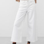 Banana Republic Women's 5 Pocket Mid-Rise Wide Leg Crop Jeans White Size 31/12 Photo 0