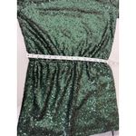 Revolve Women's Lucy Paris Dark Green Sequins Short Mini T-shirt Dress L Holiday Photo 7
