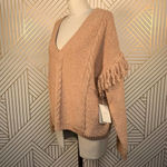 Tularosa Lonestar Fringe Sleeve Sweater in Peach Photo 4