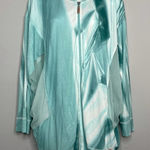 ESCADA SPORT Jacket Womens Large Athleisure Tie Dye Lightweight Silk Hooded Luxe Blue Photo 0