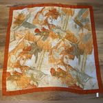Vintage 1970s Italy Scarf Orang 33 X 34 Orange Photo 0