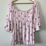 Free People NEW Lana Cold Shoulder Bell Sleeve Tunic in Cloud Berry Combo Floral Photo 0