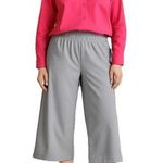 Zac & Rachel Light Gray Cropped Elastic Waist Dress Trousers Back Pockets XL Photo 0