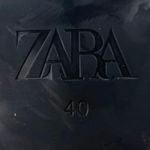 ZARA  Women's Gold Metallic Open Square Toe Sling Back Block High Heels Sandals 9 Photo 4