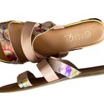 Rouge Helium Metallic Floral Slip On Sandals Photo 2
