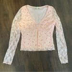 Thirty Thirty Floral Lace Top in Pink L Size L Photo 2
