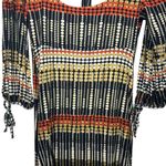 Costa Blanca Bohemian Multicolor Long Sleeve Pullover Scoop Neck Women's Dress S Tan Photo 3