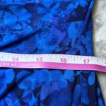 CHAPS  Ruched Long Sleeve Sheath Dress Womens XL Blue Black Floral Party Dressy Photo 8