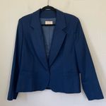 Pendleton Vintage Blue 100% Virgin Wool One Button Blazer Jacket ~ Size 14 Photo 0