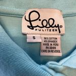 Lilly Pulitzer Vintage Polo Y2K Shirt Short Sleeve Palm Tree Chest Logo Blue S Photo 2