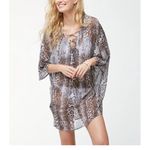 Tommy Bahama  Top XL Cover Up‎ Beach Pool Animal Print Lace Up Long Chic Sheer Photo 2
