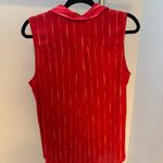 Apt. 9  Women’s Red Striped Sleeveless Button-Down Blouse Photo 5
