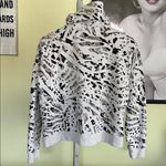 Calvin Klein Performance Light Gray and Black Animal Print High Neck Sweatshirt Photo 4