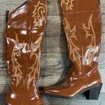 NWOB Knee High Cowgirl Boots Brown Size 7 Photo 0
