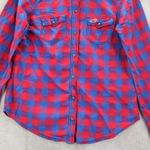 Hollister  Red Flannel Plaid Vintage Y2K Gingham Buffalo 90s Urban Shirt Large Photo 3