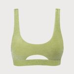 BERLOOK Light Green Lurex Cut Out Bikini Top ONLY 14 Size L Photo 4