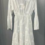 Raga NWT  Jaya Dress White Embroidered Floral Mini Dress Bell Sleeves Size S Photo 1