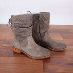 Sofft Sharnell Low Waterproof Taupe Suede Lace Up Side Zip Boots Women's Size 8 Tan Photo 4