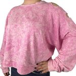 Oversized tie dye sweatshirt cut out shoulder women’s Size Large Pink Photo 0