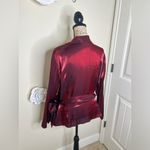 Lane Bryant NTM: Satin Wrap Blouse 22/24 Burgundy Surplice Tie Front Top Photo 13