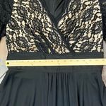 Leslie Fay Black Lace Ruched Waistline Elbow Sleeve Dress 12 Photo 4