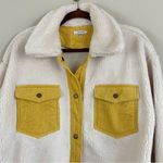 JODIFL  Contrast Corduroy Trimmed Button Up Sherpa Jacket Size S Cabincore Photo 6