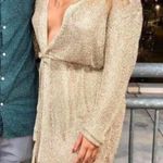 Princess Polly gold sparkly slouchy tie dress Photo 0