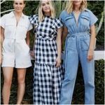 EXPRESS x Ladygang The Great Nightingale Navy Gingham Plaid Maxi Dress size 00 Photo 15