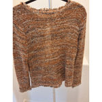 Sioni Size M Brown Speckled Textured Fringe with Pickets Cardigan Sweater Size M Photo 6