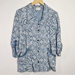  Blue Medallion-Print Utility Jacket Size Medium‎ Chico's Size Medium Photo 2