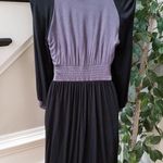 Muse Women's Purple Black Rayon Scoop Neck Long Sleeve Knee Length Dress Size 6 Photo 6