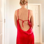 Bella Barnett Red Satin Cowl Neck and Back Maxi Slip Dress Size L Photo 3