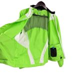Brooks  Womens Running Jacket Green Hi Viz Reflective Windbreaker Vented Medium Photo 1