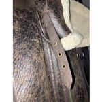 Free People  Dark Brown Vegan Leather, Shepherd, Moto Bomber Vest‎ Women's Xs Photo 4