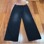 NWT MOTHER Women's The Spinner Zip Sneak Wide Leg Jeans In Magic Black Size 33 Photo 3