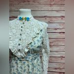 Vintage Floral High Neck Crochet Long Sleeve Prairie Dress Photo 2