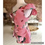 NWT Keepsake the Label Top Corset Striped Off Shoulder Peplum Red XS Cocktail Photo 8