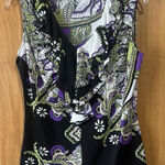 Dressbarn Multicolor Paisley Ruffle Dress Black Size M Photo 0