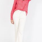 Vilagallo Women's Gaby Ikat Long Sleeve Blouse Pink Shirt Sz 42 / US 10 L Photo 1