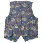 Vintage Casual Corner Women's Silk Tea Cup Teapot Print Vest Blue Size L Cottage Size L Photo 2