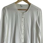 J Jill Women Top XS Ivory Swiss Dot Button Up Cottagecore Fairy Whimsy Office Photo 3